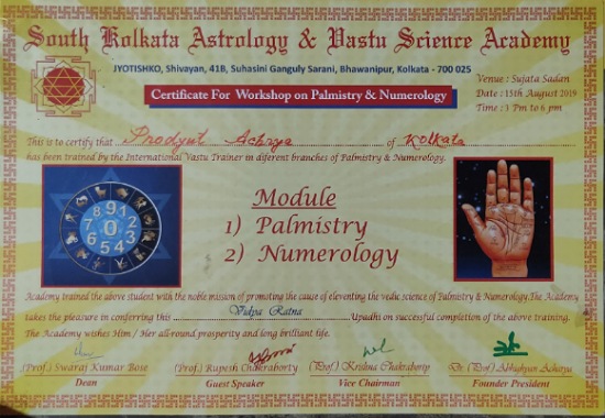 Certified Gem Therapist by Dr Prodyut Acharya