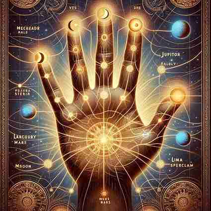 Fingers and Mounts connection with planets and brain in palm analysis
